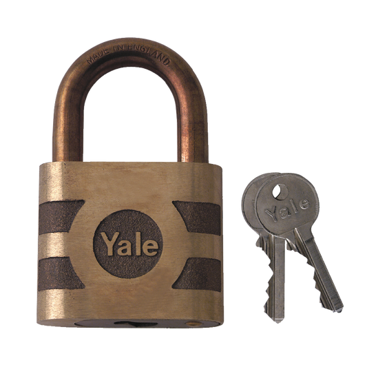 YALE 850 & 870 Open Shackle Bronze Padlock 50mm Keyed To Differ Loose - Brass