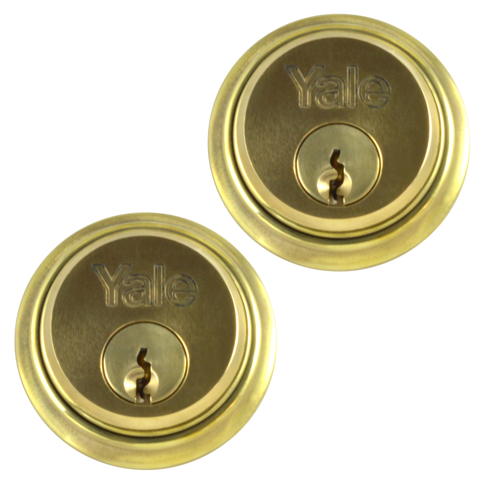 YALE 1122 Screw-In Cylinder Keyed To Differ Pair - Polished Brass