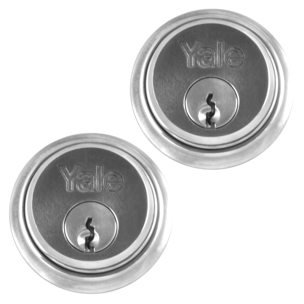 YALE 1122 Screw-In Cylinder Keyed To Differ Pair - Satin Chrome