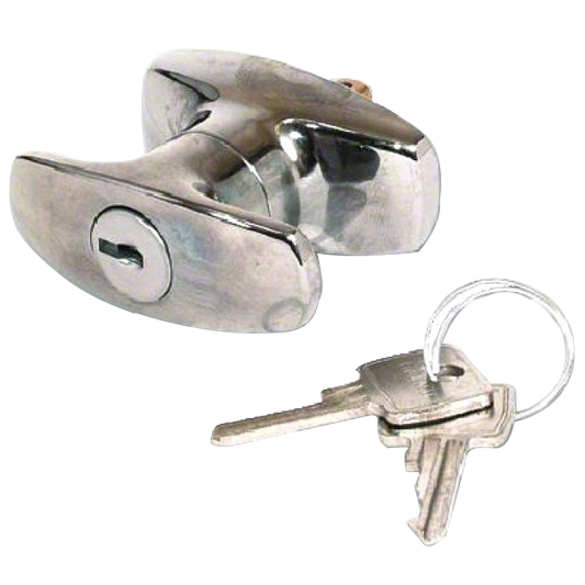 L&F 1601 & 1618 Small T Garage Door Handle CP 20mm x 8mm Square Spindle