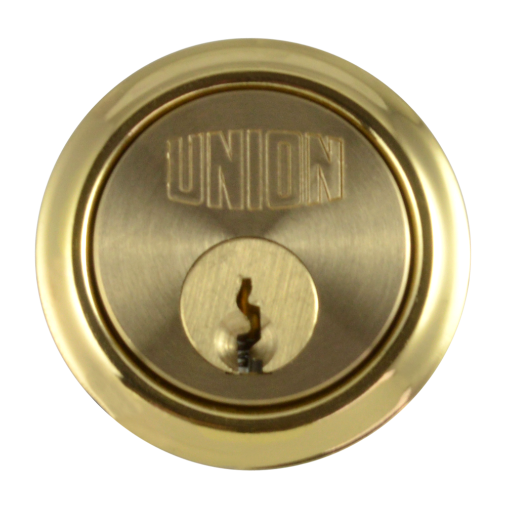 UNION 1X1 Rim Cylinder PL Keyed To Differ - Polished Lacquered Brass