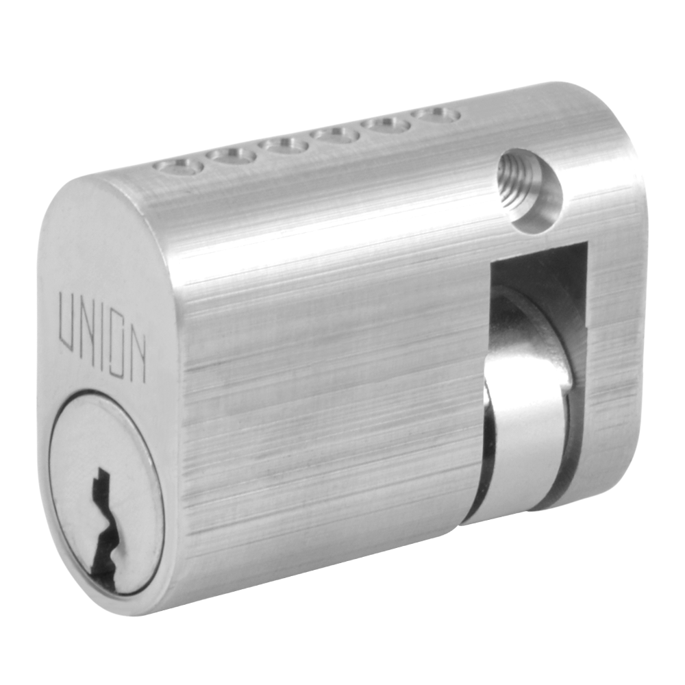 UNION 2x1 Oval Half Cylinder 40mm 30/10 Keyed To Differ - Satin Chrome