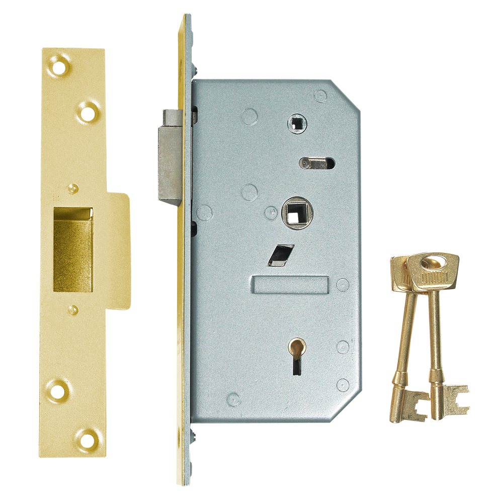 UNION C-Series 3R35 Deadlocking Latch 80mm Keyed To Differ 3R35 Right Handed - Polished Brass