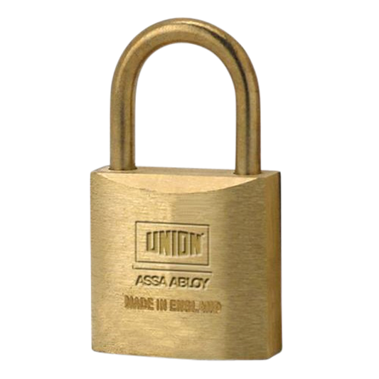 UNION 3104 Brass Open Shackle Padlock 34mm Keyed To Differ - Brass Body With Bronze Shackle