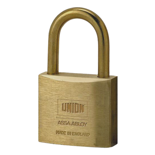 UNION 3102 Brass Open Shackle Padlock 40mm Keyed To Differ - Brass Body With Bronze Shackle