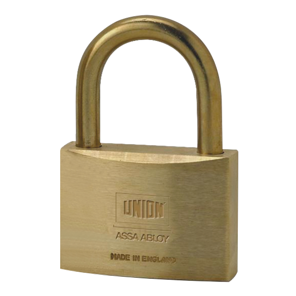 UNION 3102 Brass Open Shackle Padlock 50mm Keyed To Differ - Brass Body With Bronze Shackle