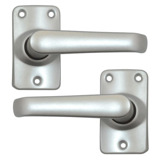 UNION 680 Martin Plate Mounted Lever Furniture Anodised Silver Short Lever Latch