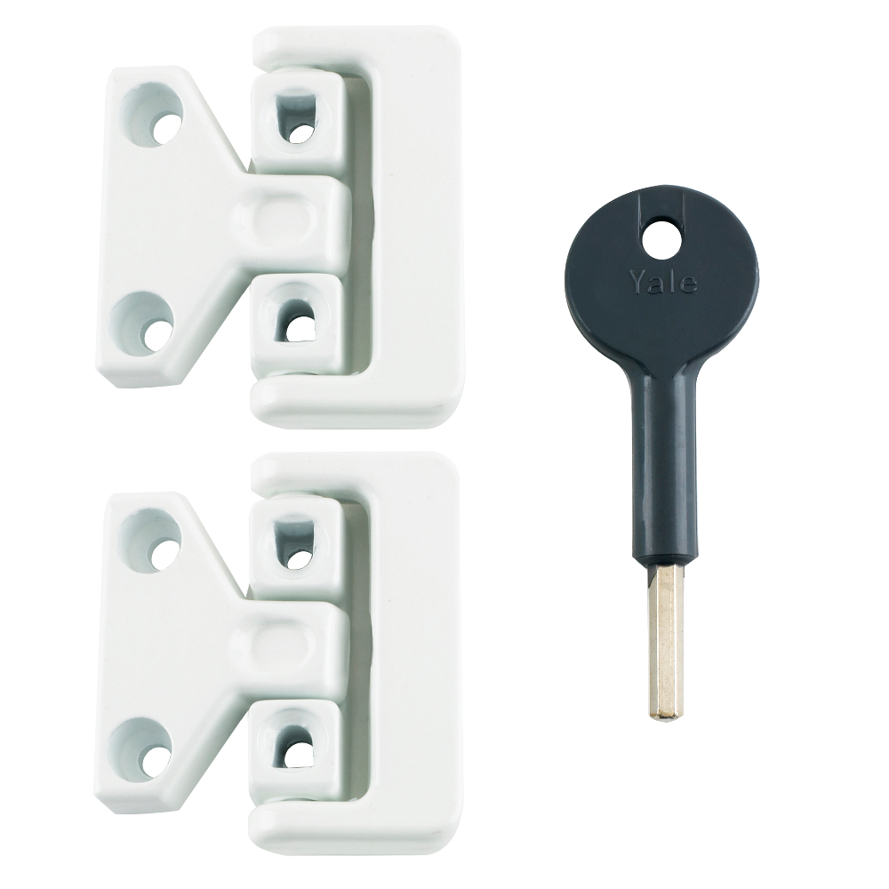 YALE 8K106 Window Swing Lock 2 Locks + 1 Key Pro - White