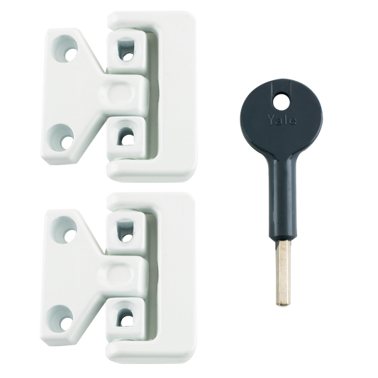 YALE 8K106 Window Swing Lock 2 Locks + 1 Key Pro - White