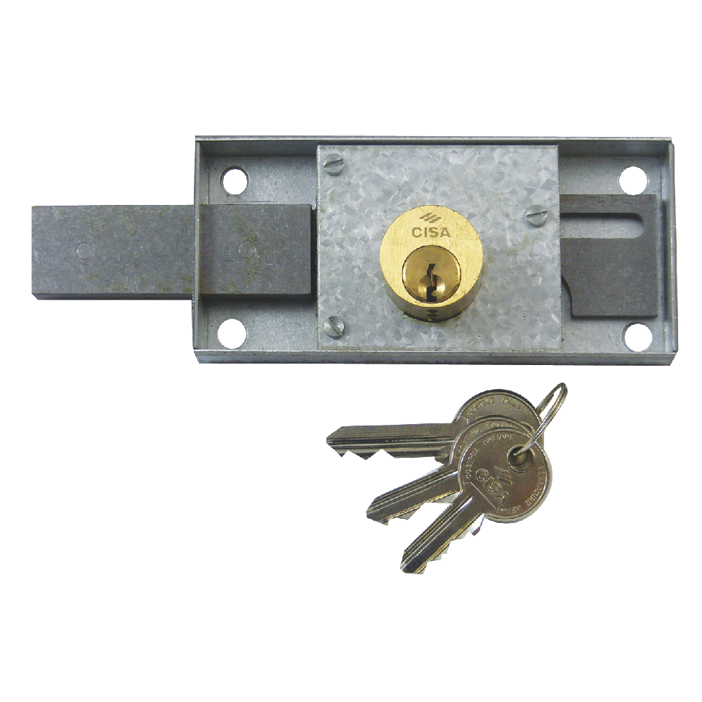 CISA 41110 Shutter Lock 120mm x 55mm Keyed to Differ Left Handed - Polished Brass