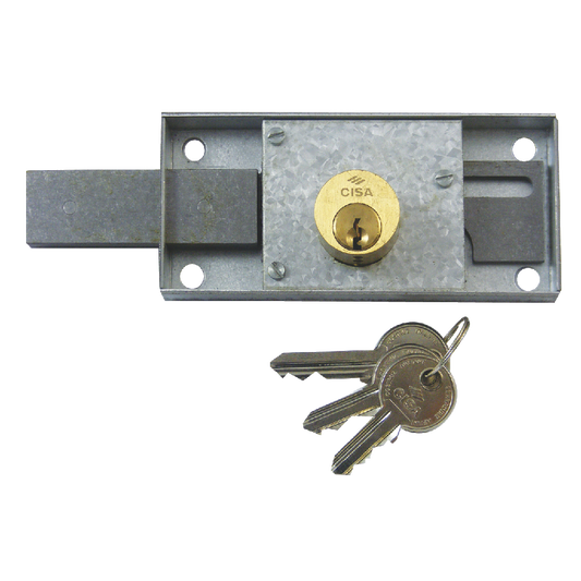 CISA 41110 Shutter Lock 120mm x 55mm Keyed to Differ Left Handed - Polished Brass