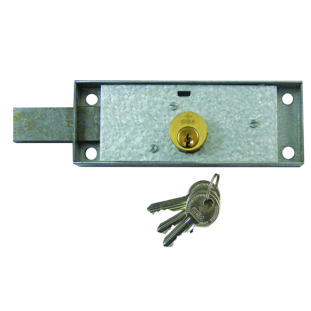 CISA 41420 Shutter Lock 155mm x 55mm Keyed To Differ Left Handed - Polished Brass