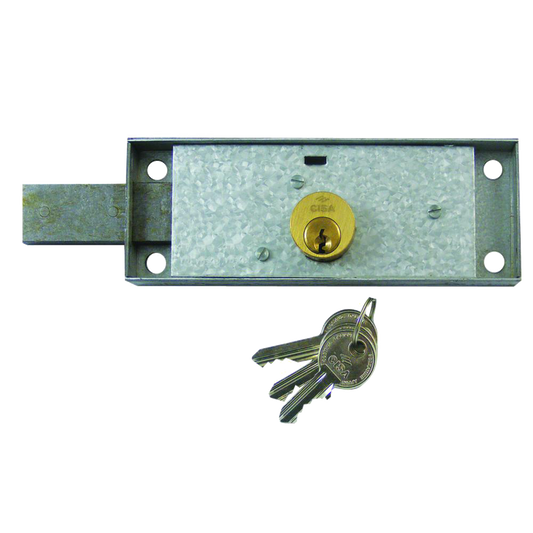 CISA 41420 Shutter Lock 155mm x 55mm Keyed To Differ Left Handed - Polished Brass