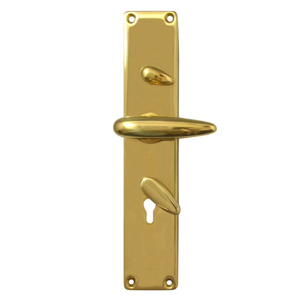 FRANK ALLART 1218 & 1220 Handle Door Furniture To Suit Chubb 3R35 Small Handle - Polished Brass