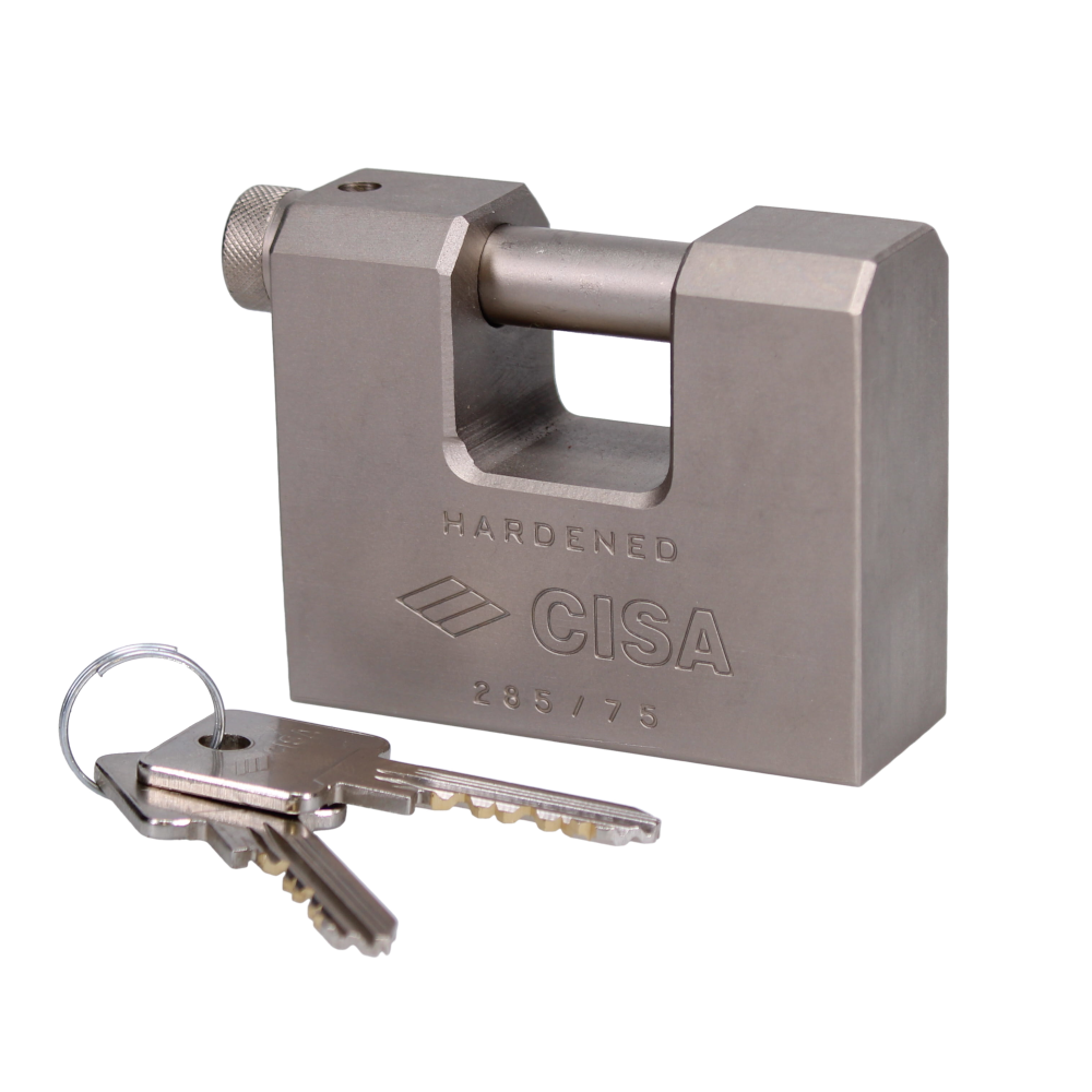 CISA 28550 LIM Steel Sliding Shackle Padlock 75mm Keyed To Differ 28550-75 - Stainless Steel