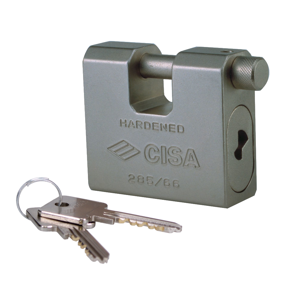 CISA 28550 LIM Steel Sliding Shackle Padlock 66mm Keyed To Differ 28550-66 - Stainless Steel