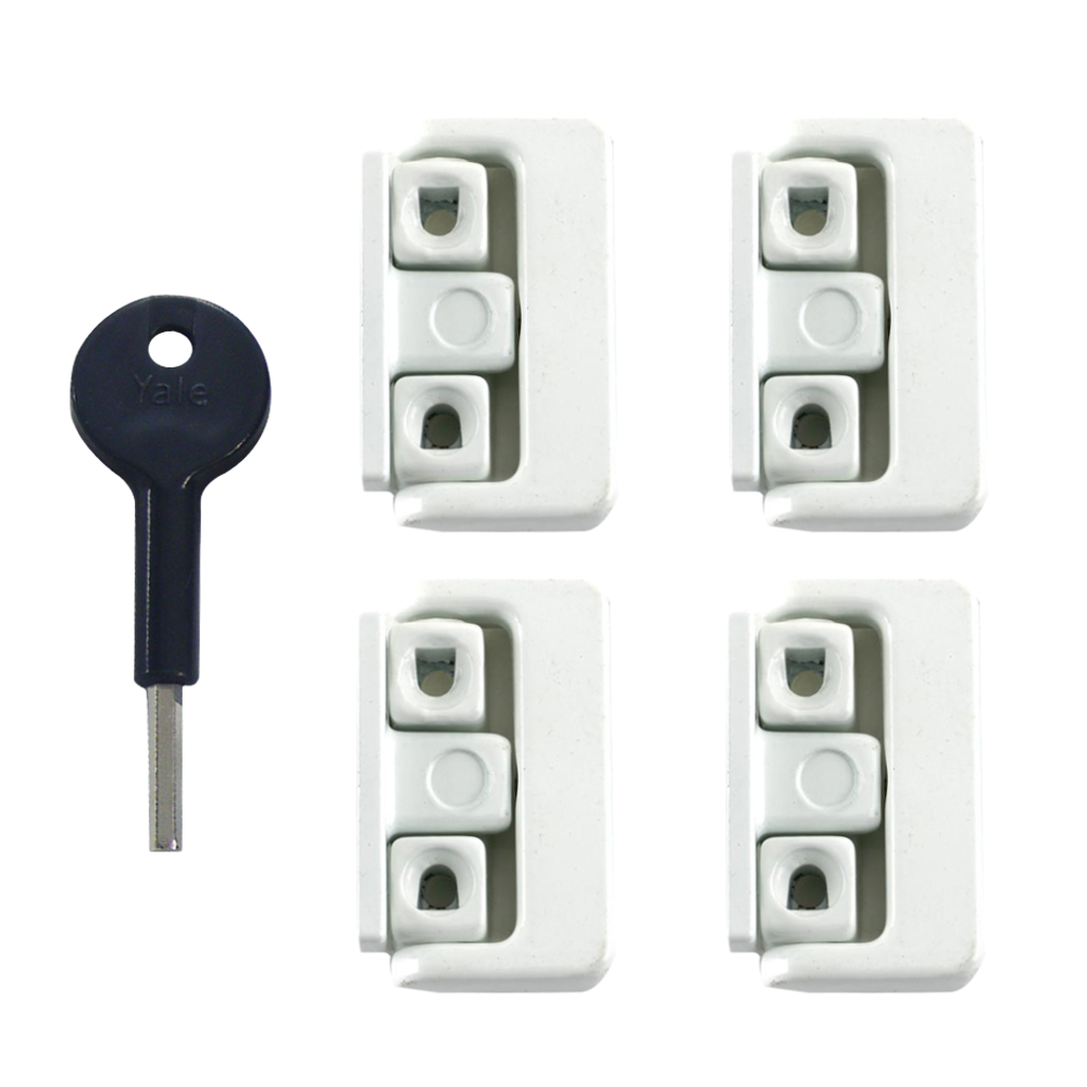 YALE 8K101 Window Swing Lock 4 Locks + 1 Key Pro - White