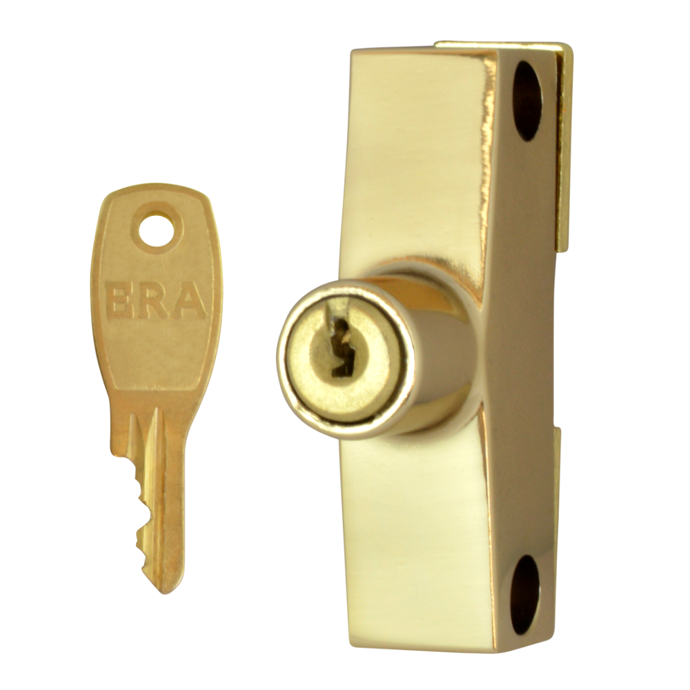 ERA 801 & 802 Automatic Window Snap Lock EB Cut Key 1 Lock + 1 Key Pro - Polished Brass