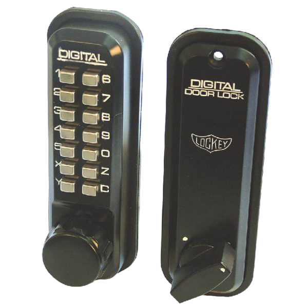 LOCKEY 2210 Series Digital Lock With Mortice Dead Bolt Marine Grade - Black