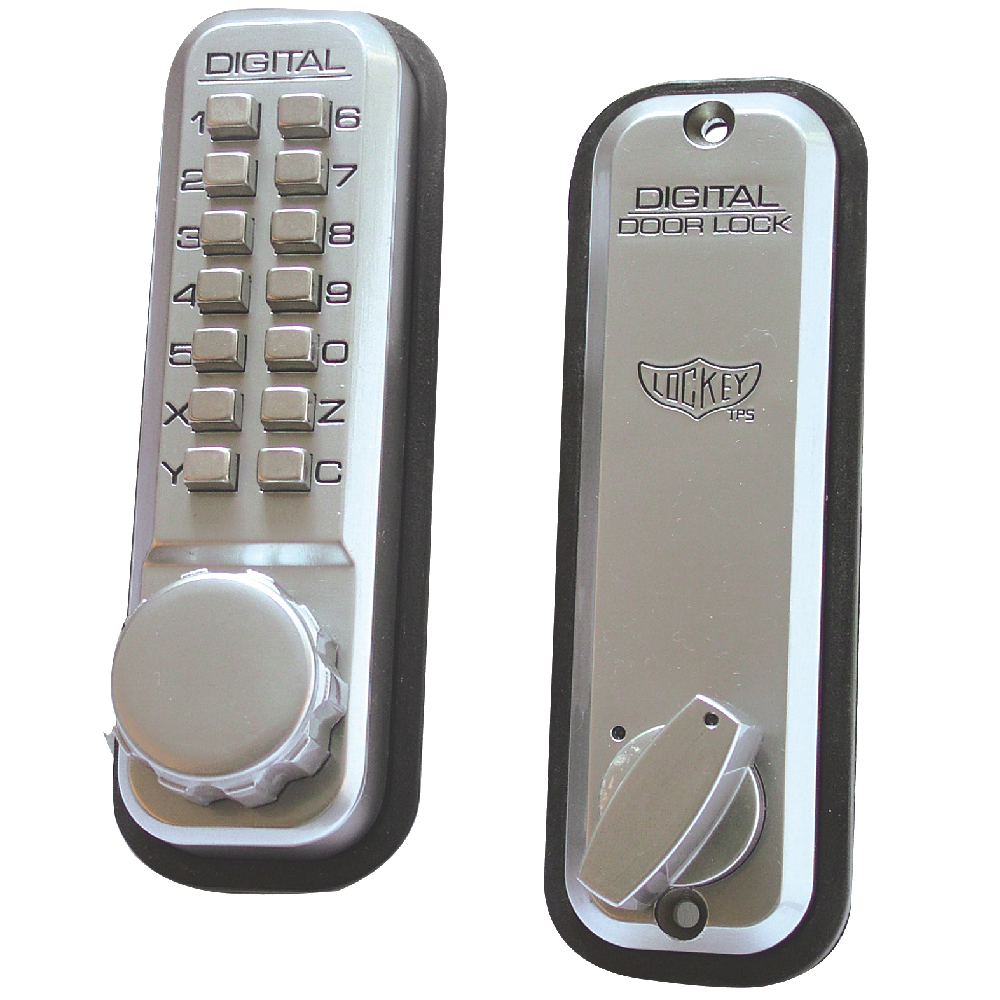 LOCKEY 2100 Series Digital Lock With Mortice Dead Bolt Satin Chrome