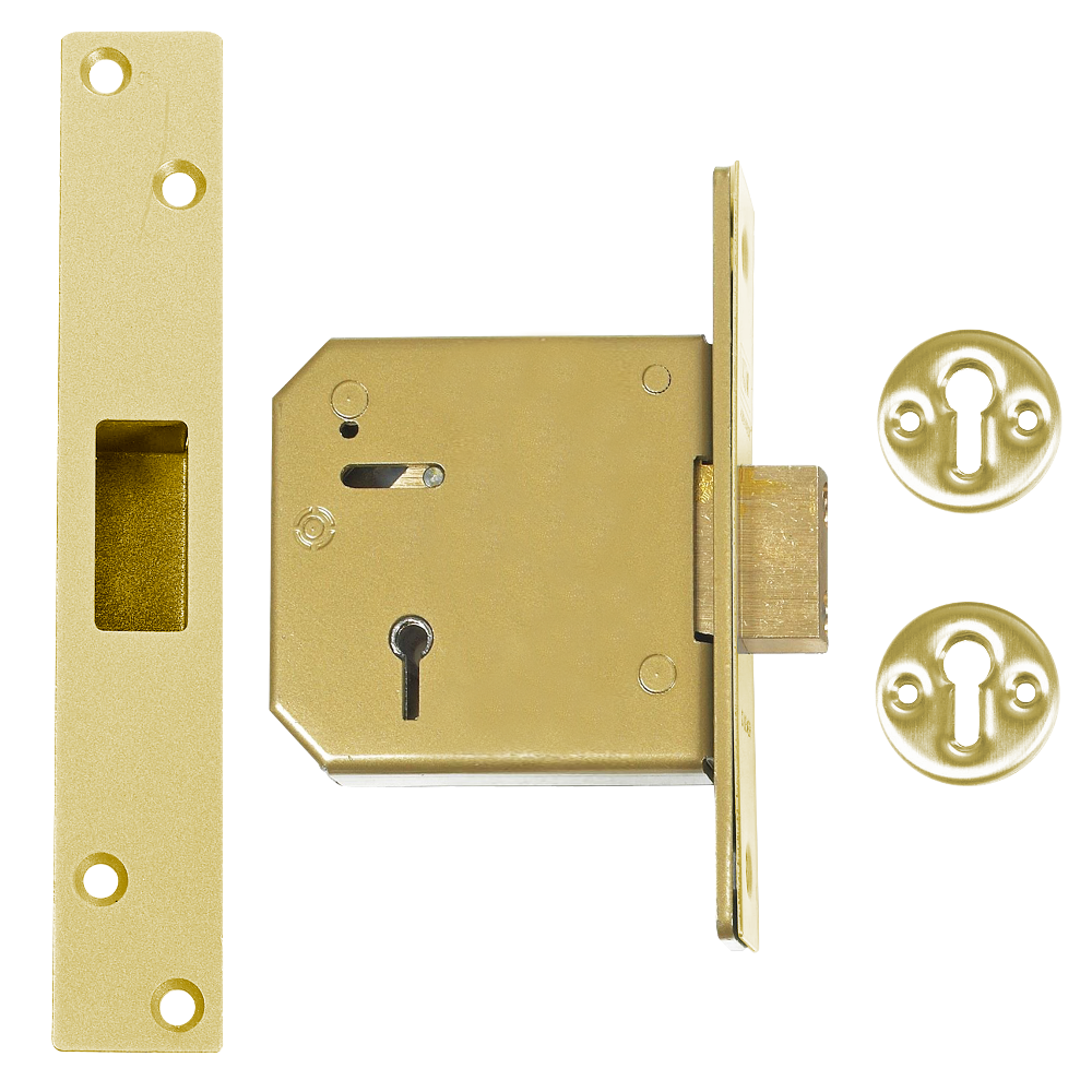 UNION C-Series 3G115 5 Lever Deadlock 80mm Keyed To Differ - Polished Brass