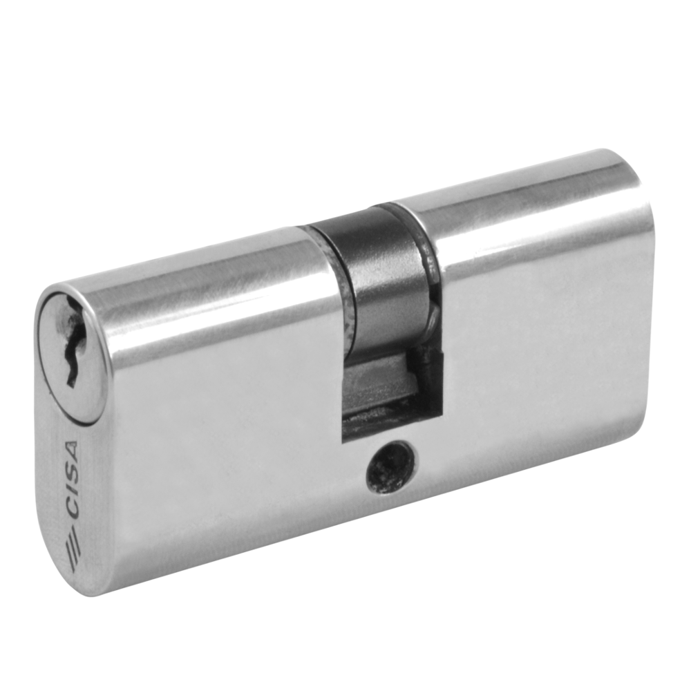 CISA C2000 Small Oval Double Cylinder 55mm 27.5/27.5 22.5/10/22.5 Keyed To Differ - Nickel Plated