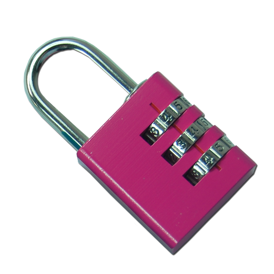 ASEC Coloured Aluminium Open Shackle Combination Padlock 30mm Pro - Assorted Colours