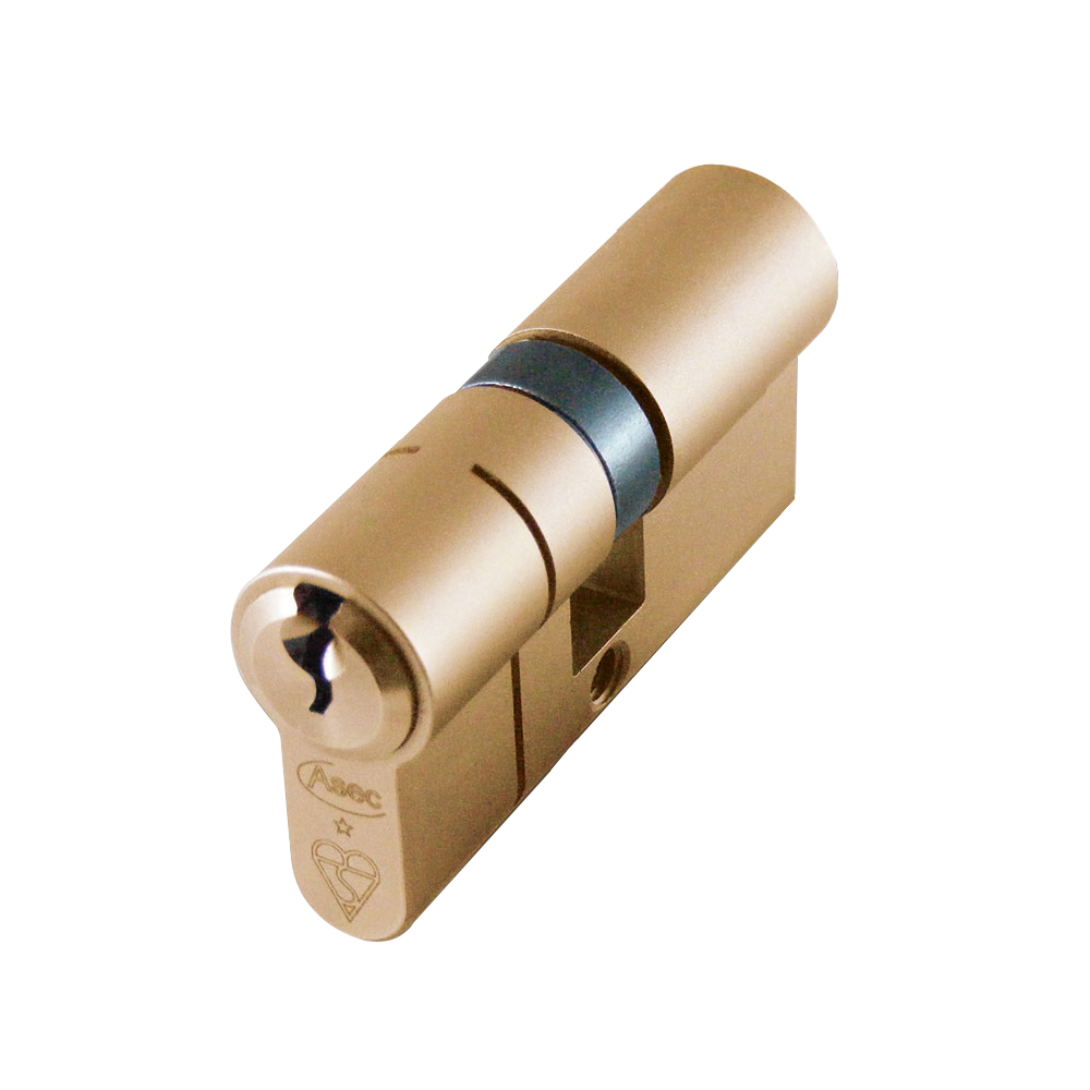 ASEC Kite BS 1 Star Kitemarked Euro Double Cylinder 60mm 30/30 25/10/25 Keyed To Differ Pro - Satin Brass