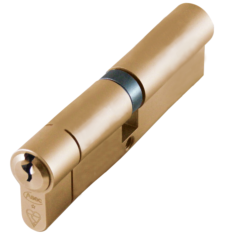 ASEC Kite BS 1 Star Kitemarked Euro Double Cylinder 100mm 50/50 45/10/45 Keyed To Differ Pro - Satin Brass