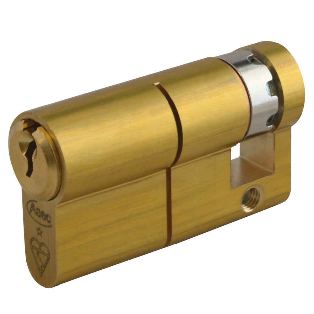 ASEC Kite Euro Half Cylinder 55mm 45/10 Keyed To Differ PB Pro - Satin Brass