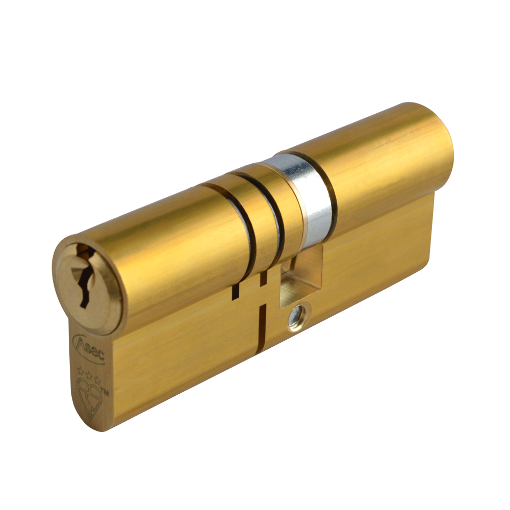 ASEC Kite Elite 3 Star Snap Resistant Double Euro Cylinder 75mm 40Ext/35/10/30 Keyed To Differ Pro - Satin Brass