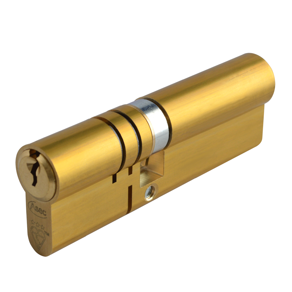ASEC Kite Elite 3 Star Snap Resistant Double Euro Cylinder 90mm 35Ext/55 30/10/50 Keyed To Differ Pro - Satin Brass