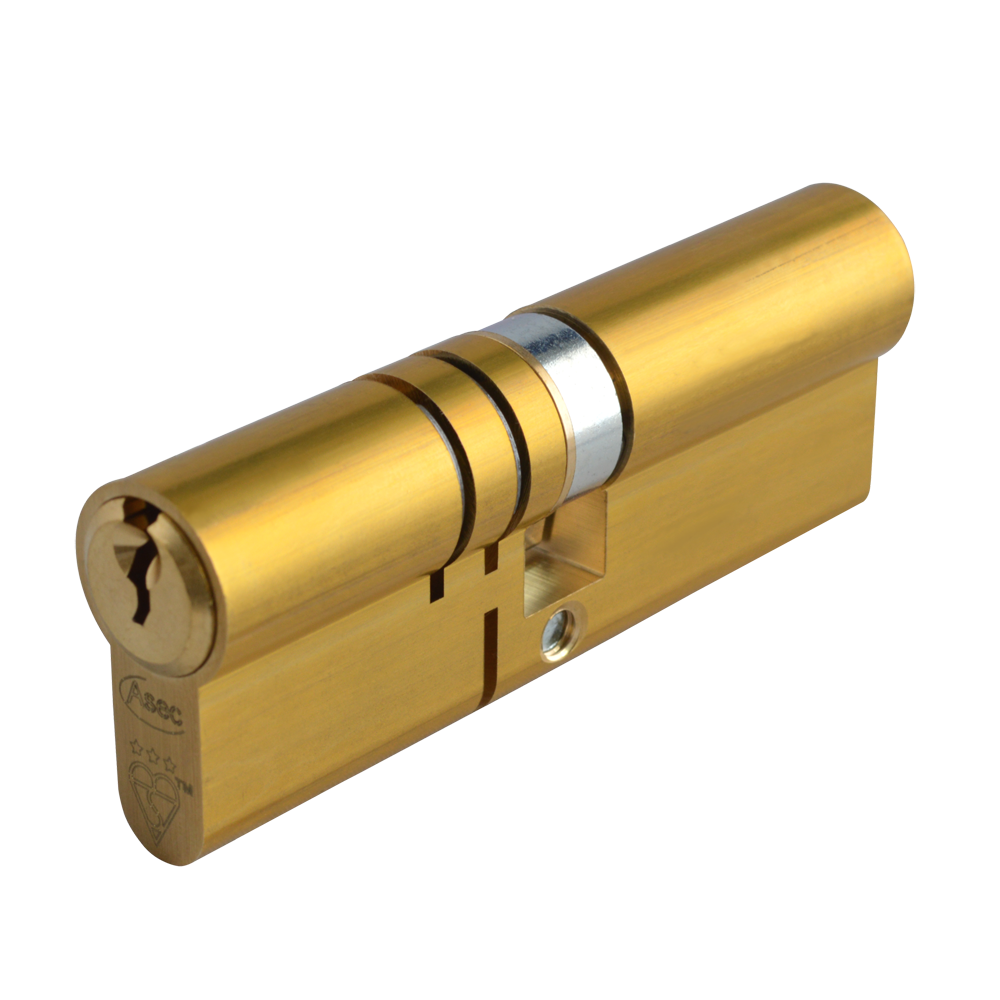 ASEC Kite Elite 3 Star Snap Resistant Double Euro Cylinder 85mm 40Ext/45 35/10/40 Keyed To Differ Pro - Satin Brass