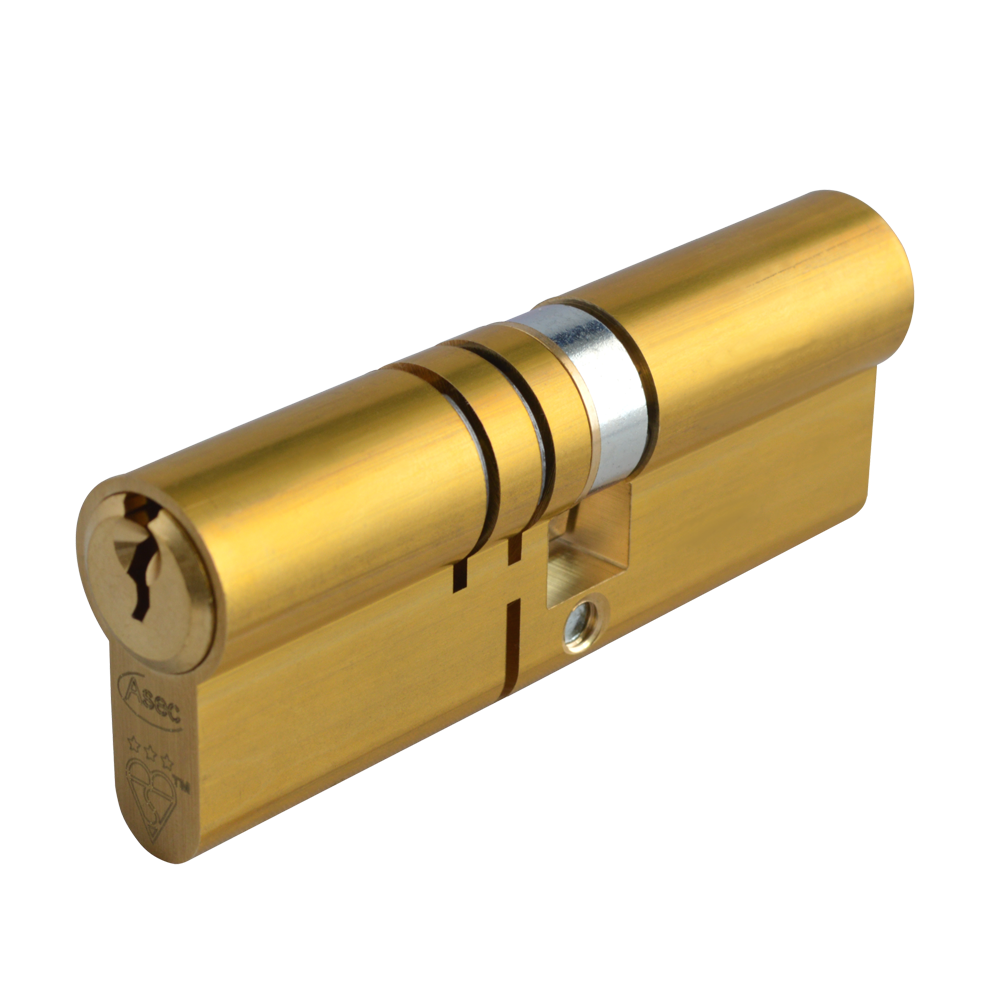 ASEC Kite Elite 3 Star Snap Resistant Double Euro Cylinder 85mm 45Ext/40/10/35 Keyed To Differ Pro - Satin Brass
