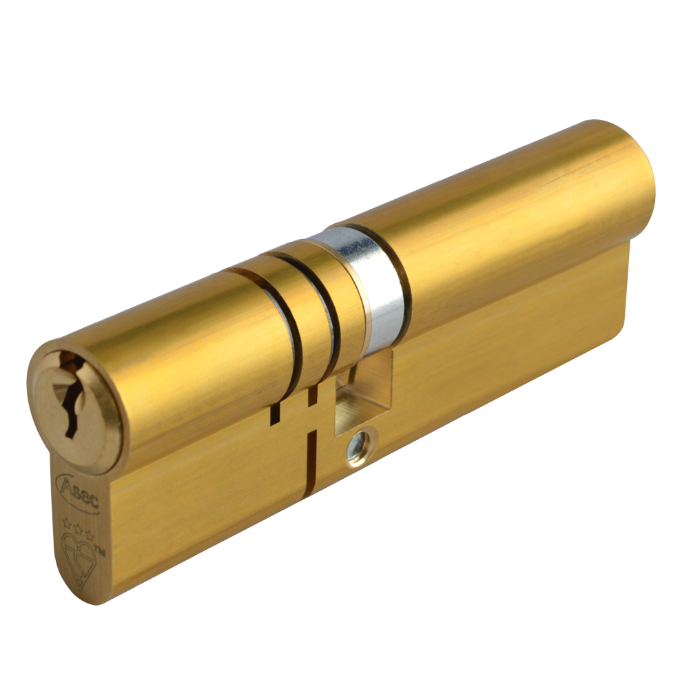 ASEC Kite Elite 3 Star Snap Resistant Double Euro Cylinder 95mm 40Ext/55 35/10/50 Keyed To Differ Pro - Satin Brass