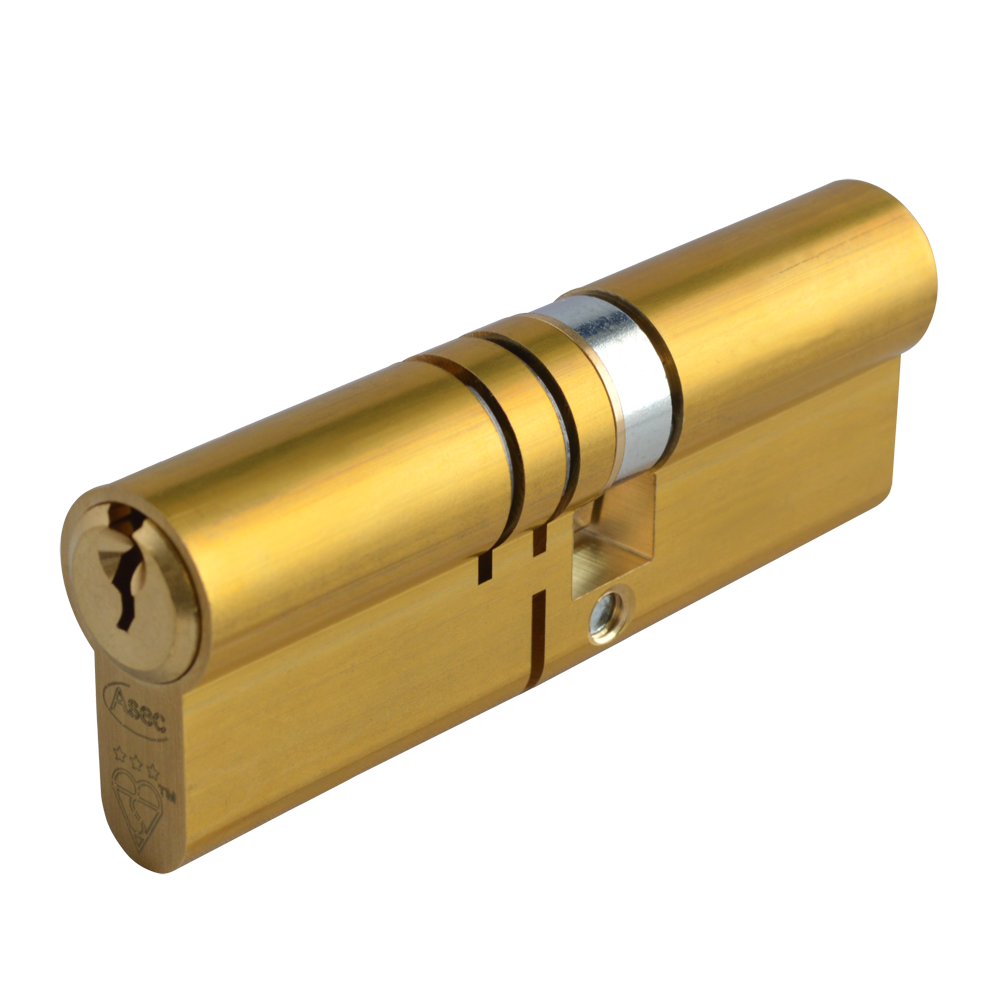 ASEC Kite Elite 3 Star Snap Resistant Double Euro Cylinder 95mm 55Ext/40 50/10/35 Keyed To Differ Pro - Satin Brass