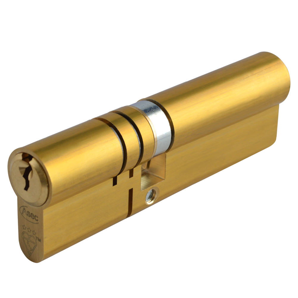 ASEC Kite Elite 3 Star Snap Resistant Double Euro Cylinder 100mm 40Ext/60 35/10/55 Keyed To Differ Pro - Satin Brass