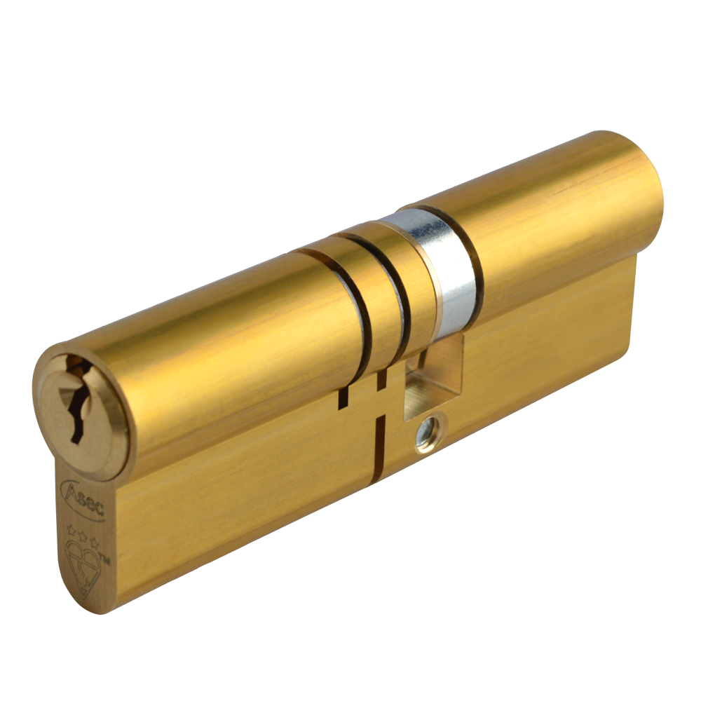 ASEC Kite Elite 3 Star Snap Resistant Double Euro Cylinder 100mm 60Ext/40 55/10/35 Keyed To Differ Pro - Satin Brass