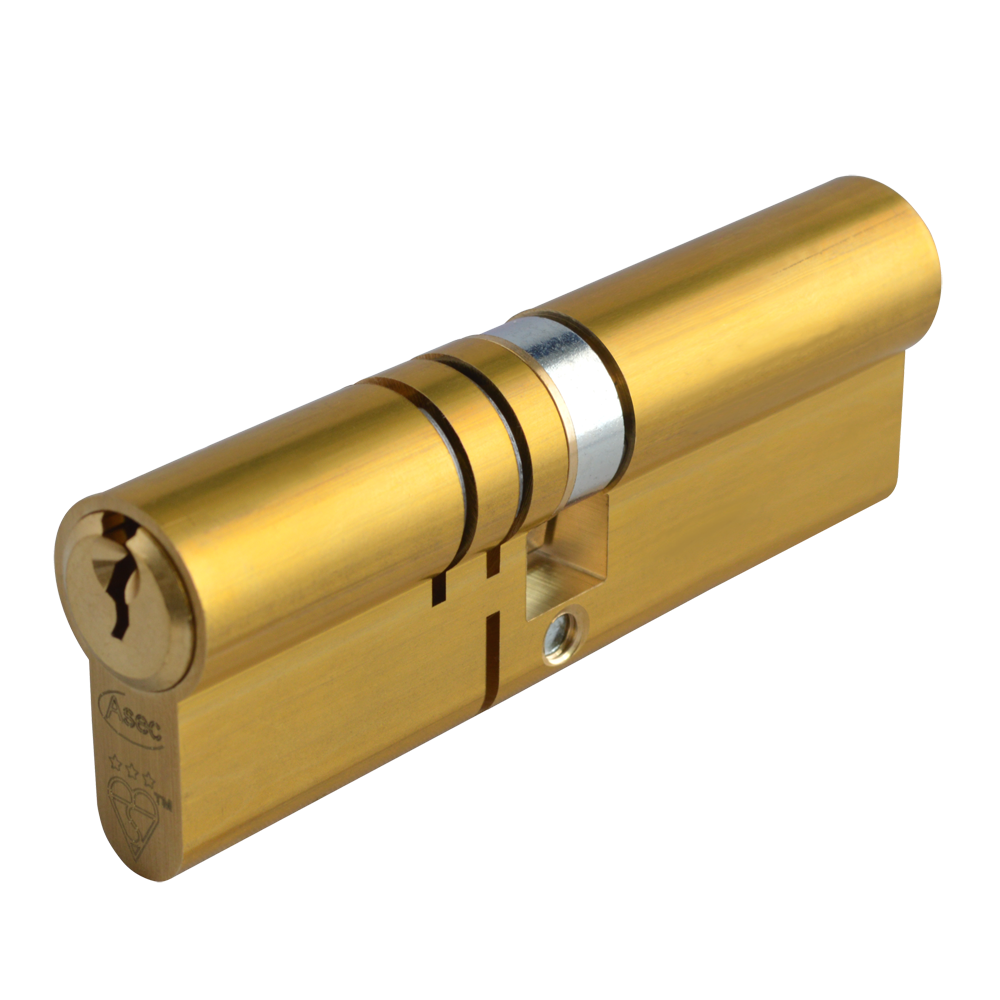 ASEC Kite Elite 3 Star Snap Resistant Double Euro Cylinder 95mm 45Ext/50 40/10/45 Keyed To Differ Pro - Satin Brass