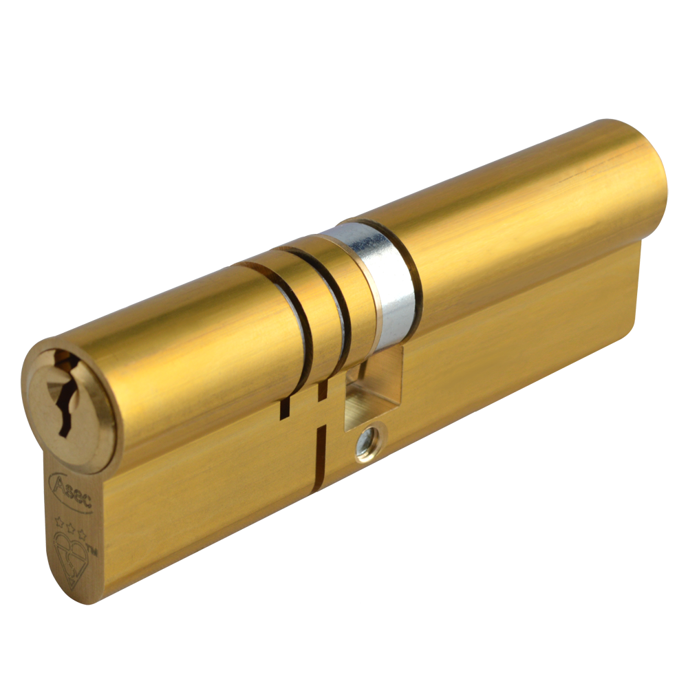 ASEC Kite Elite 3 Star Snap Resistant Double Euro Cylinder 100mm 45Ext/55 40/10/50 Keyed To Differ Pro - Satin Brass
