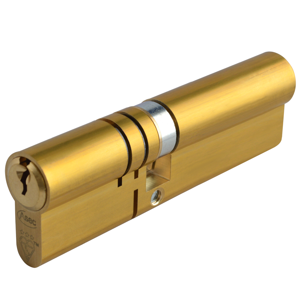 ASEC Kite Elite 3 Star Snap Resistant Double Euro Cylinder 105mm 45Ext/60 40/10/55 Keyed To Differ Pro - Satin Brass