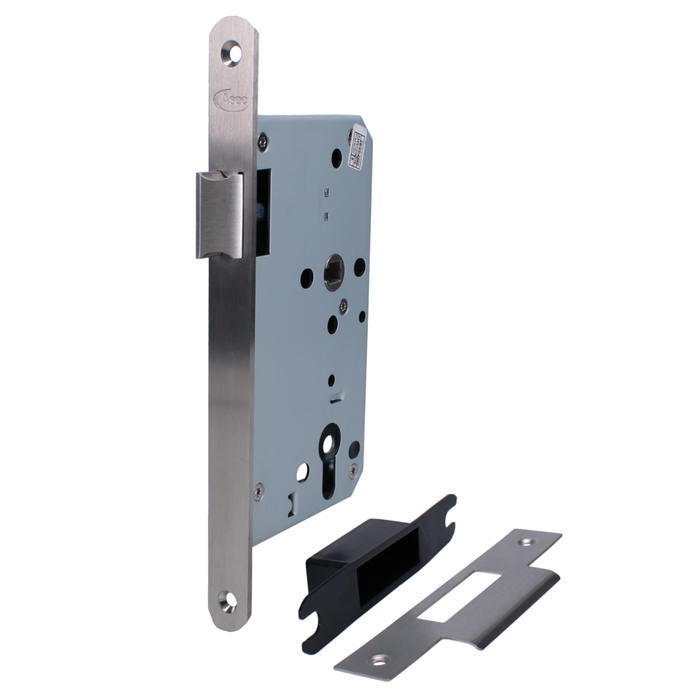 ASEC DIN Mortice Latch 60mm Radius - Stainless Steel