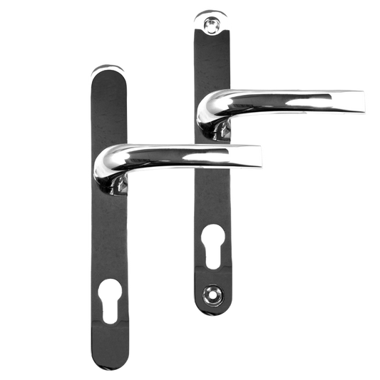 ASEC 92 62 Offset Lever UPVC Furniture - 240mm Backplate Chrome Plated