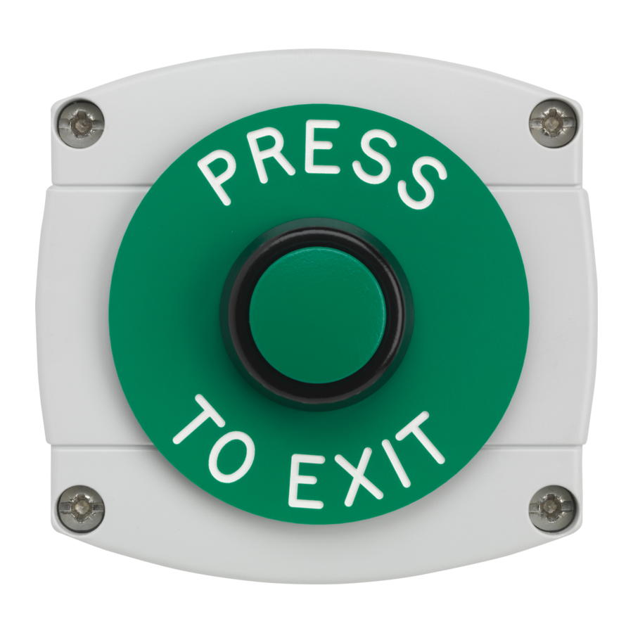 ASEC Surface Mounted Button `Press To Exit` - Grey