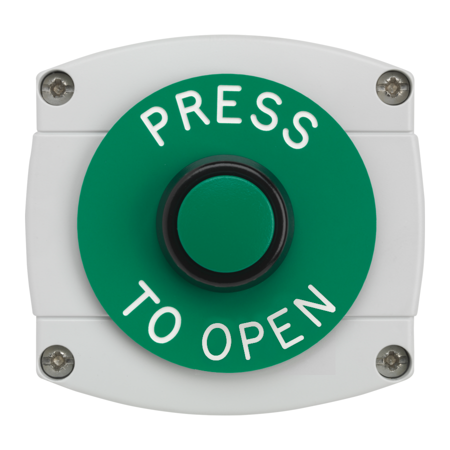 ASEC Surface Mounted Button `Press To Open` - Grey