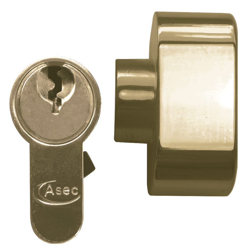 ASEC 5-Pin Euro Key & Turn Cylinder 80mm 35/T45 30/10/T40 Keyed To Differ Pro - Polished Brass