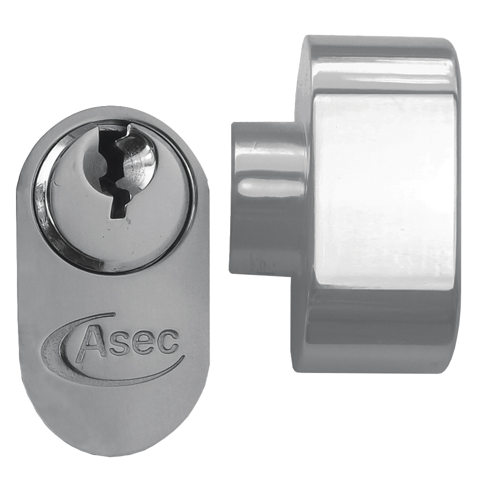 ASEC 5-Pin Oval Key & Turn Cylinder 60mm 30/T30 25/10/T25 Keyed To Differ Pro - Nickel Plated