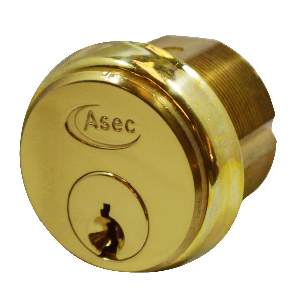 ASEC 5-Pin Screw-In Cylinder Keyed To Differ Single Pro - Polished Brass