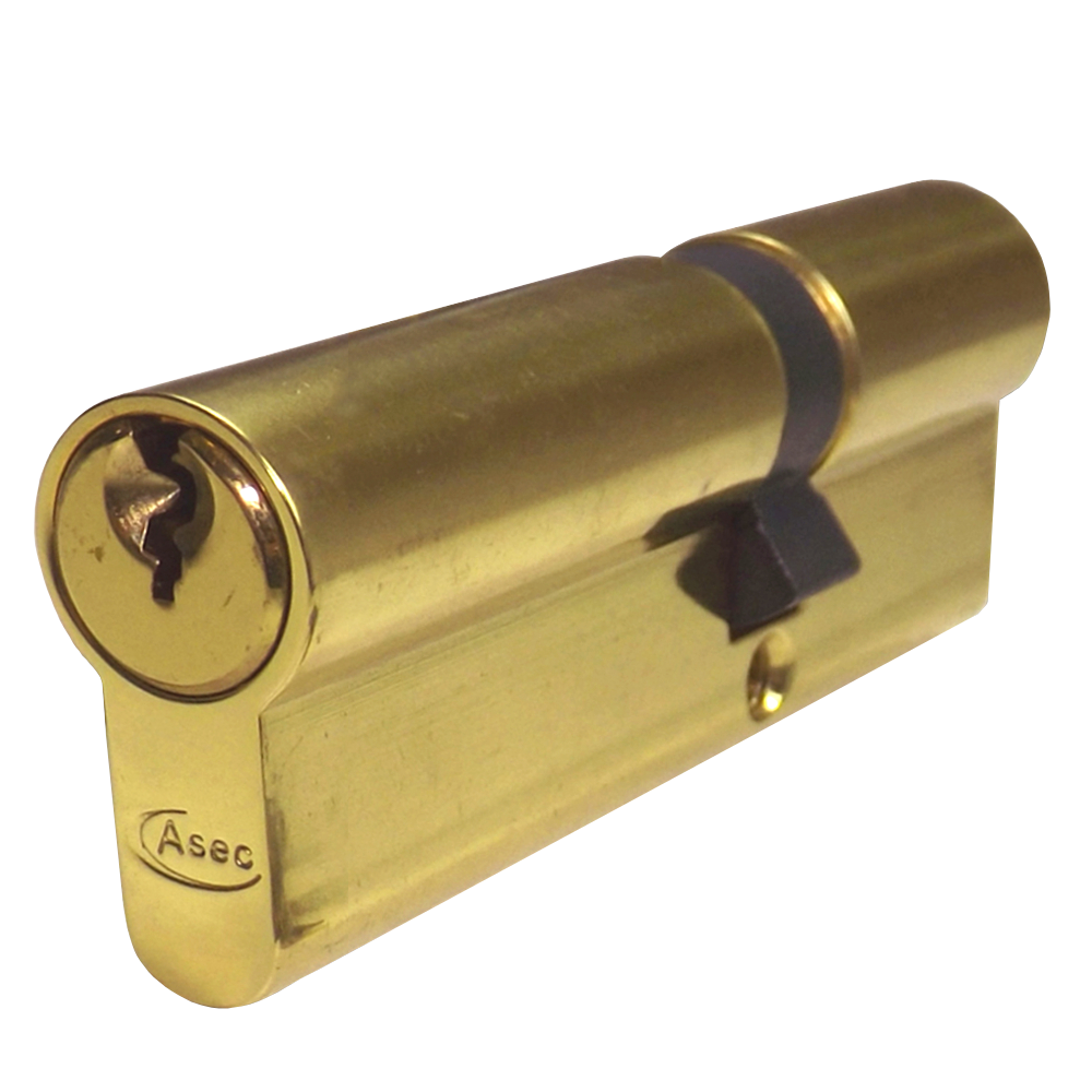ASEC 6-Pin Euro Double Cylinder 70mm 35/35 30/10/30 Keyed To Differ Pro - Polished Brass