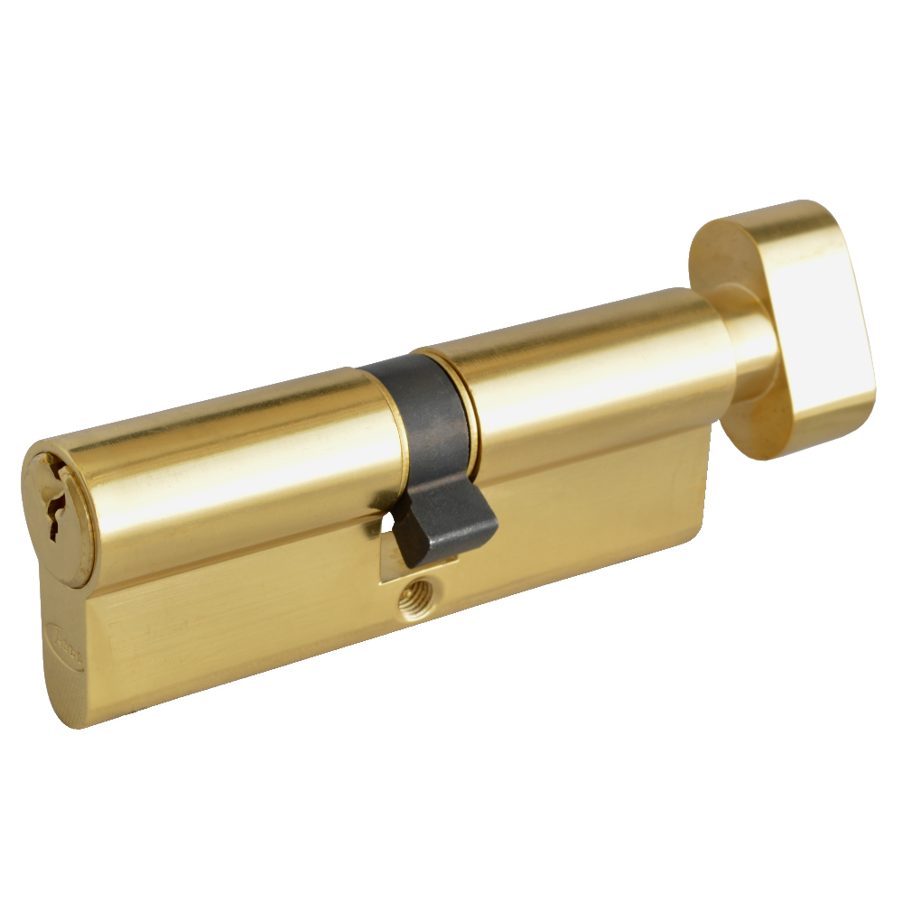 ASEC 6-Pin Euro Key & Turn Cylinder 80mm 40/T40 35/10/T35 Keyed To Differ Pro - Polished Brass